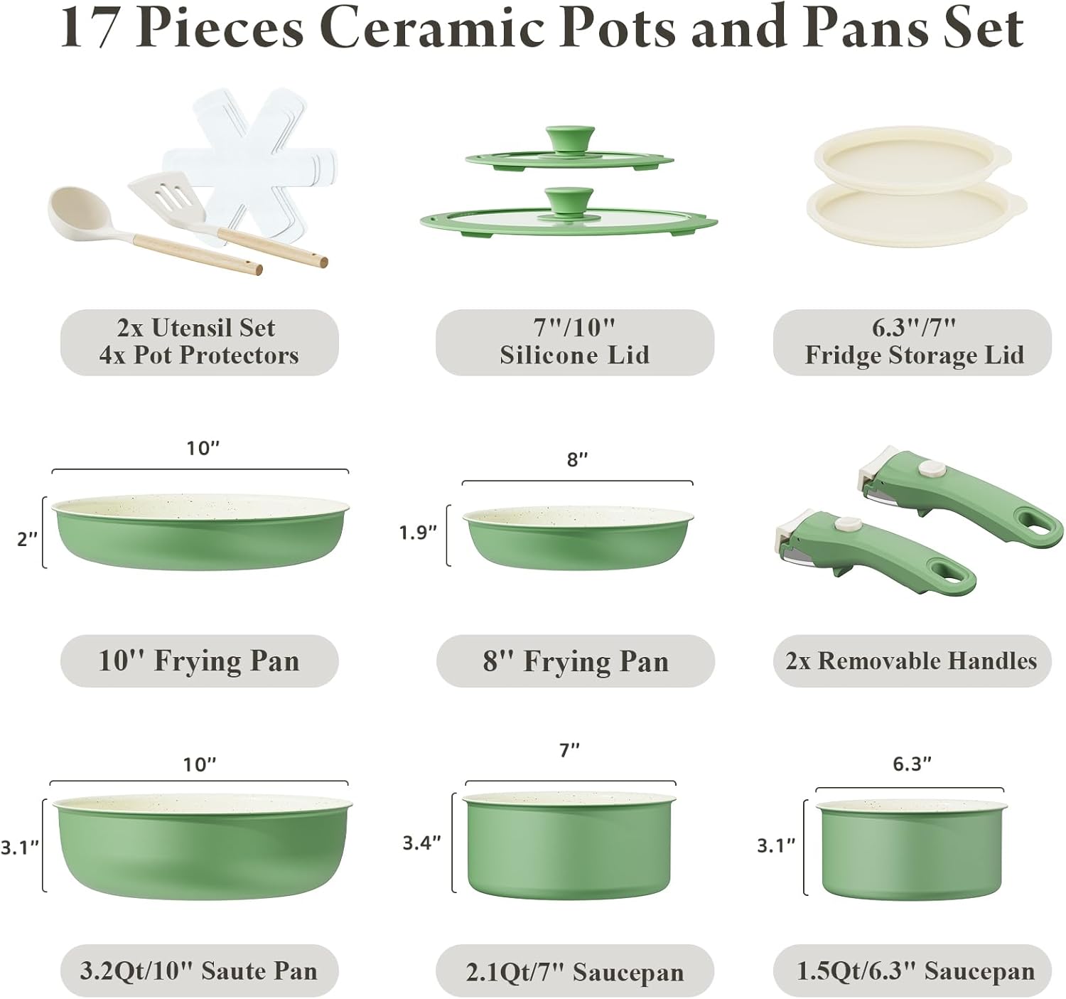 Stain-Resistant Nonstick Cookware Set for Home Kitchen