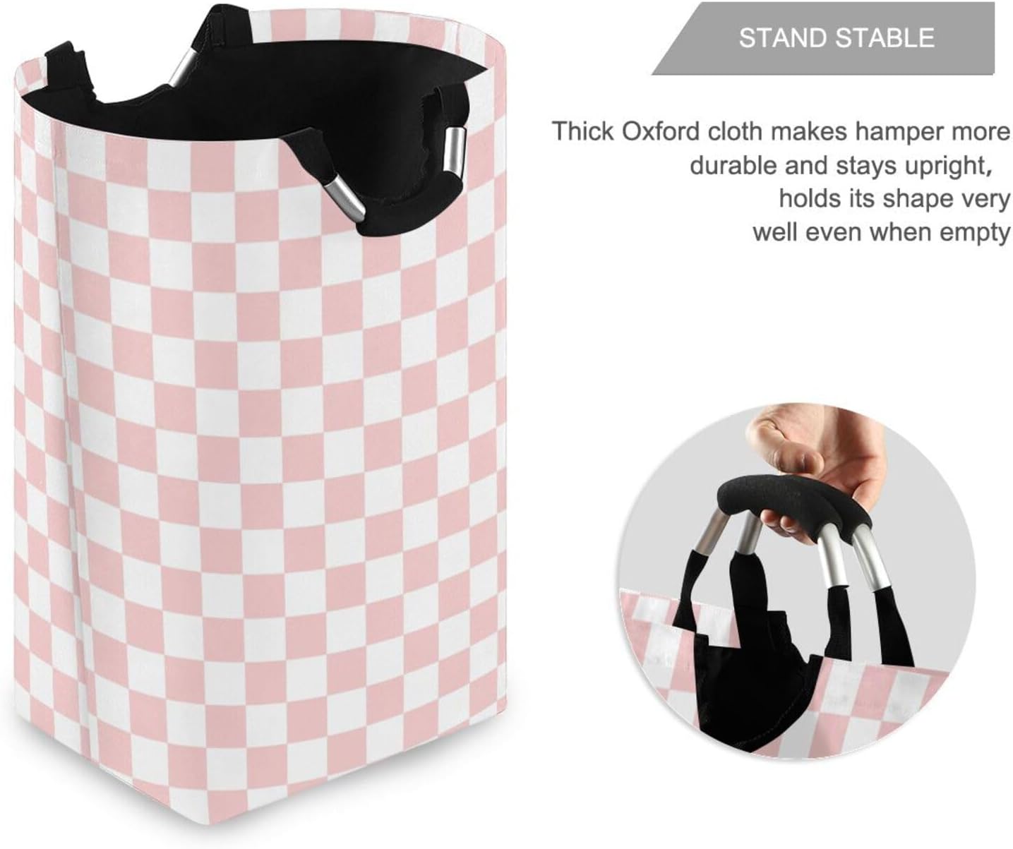 Stylish Pink Checkered Organizer Basket for Kids