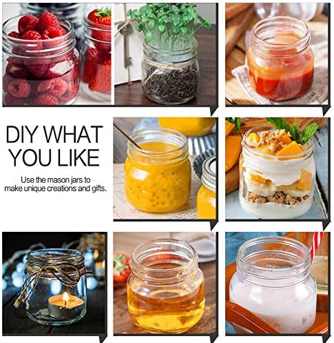 KAMOTA Mason Jars 8oz with Silver Lids 24pack