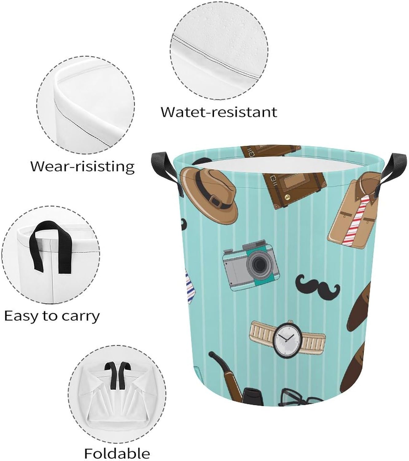 Durable Fathers Day Waterproof Mens Laundry Hamper