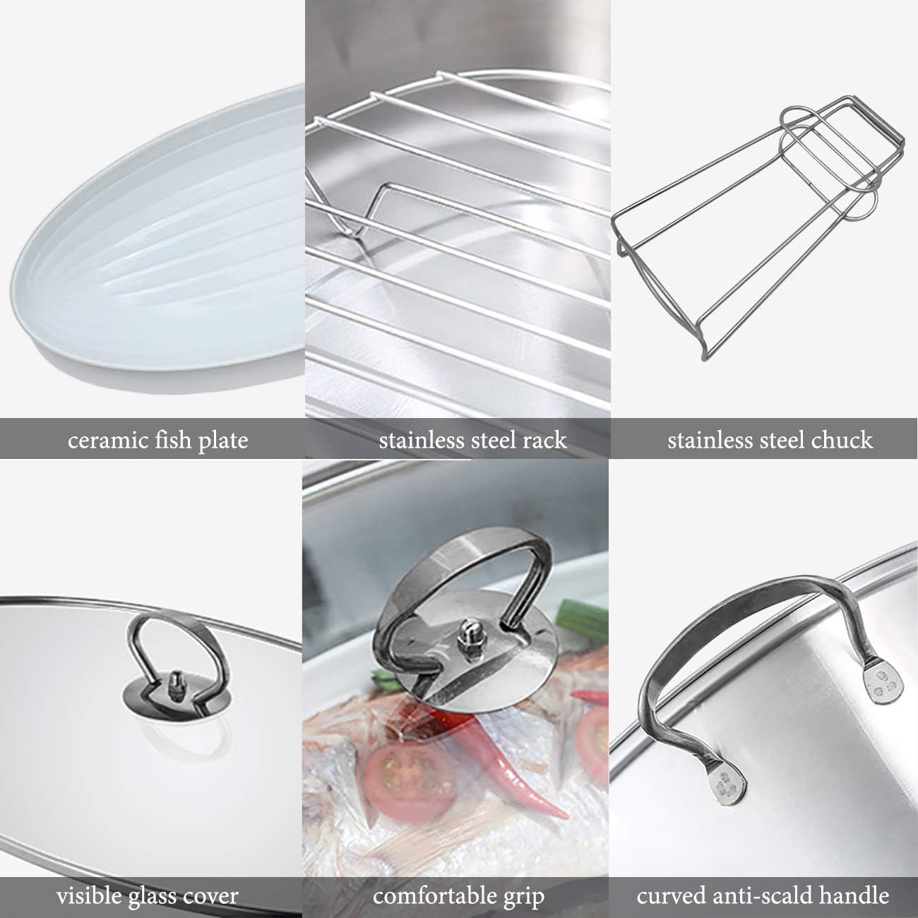 Eglaf 8Qt Stainless Steel Fish Steamer