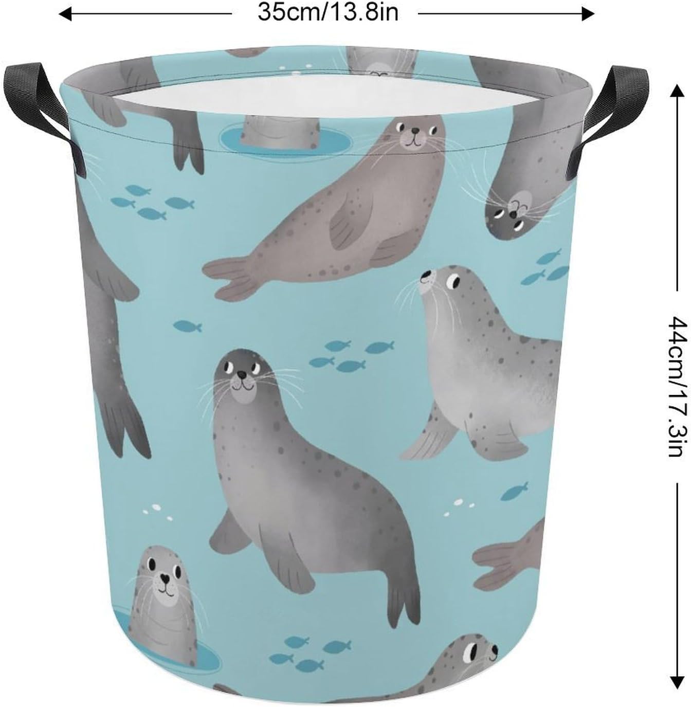 Meikko Durable Waterproof Cartoon laundry Hamper w Easy Carry Handles