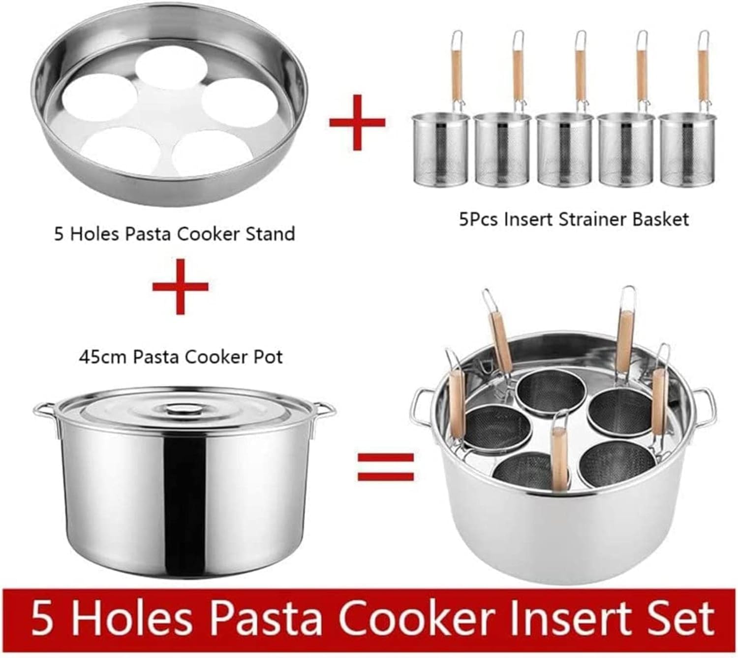 AttreX Stainless Steel Pasta Cooker Set With Strainer