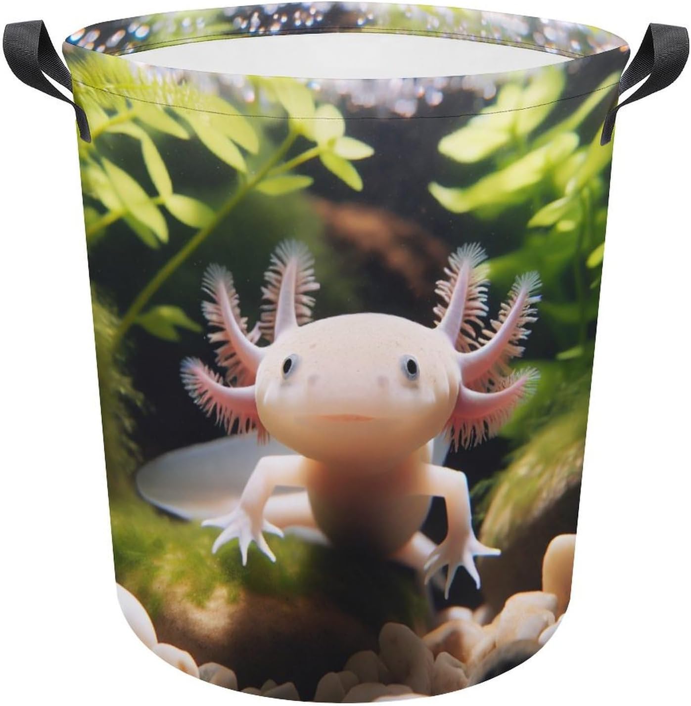 MEIKKO Cute Axolotl Laundry Hamper Nature Laundry Basket