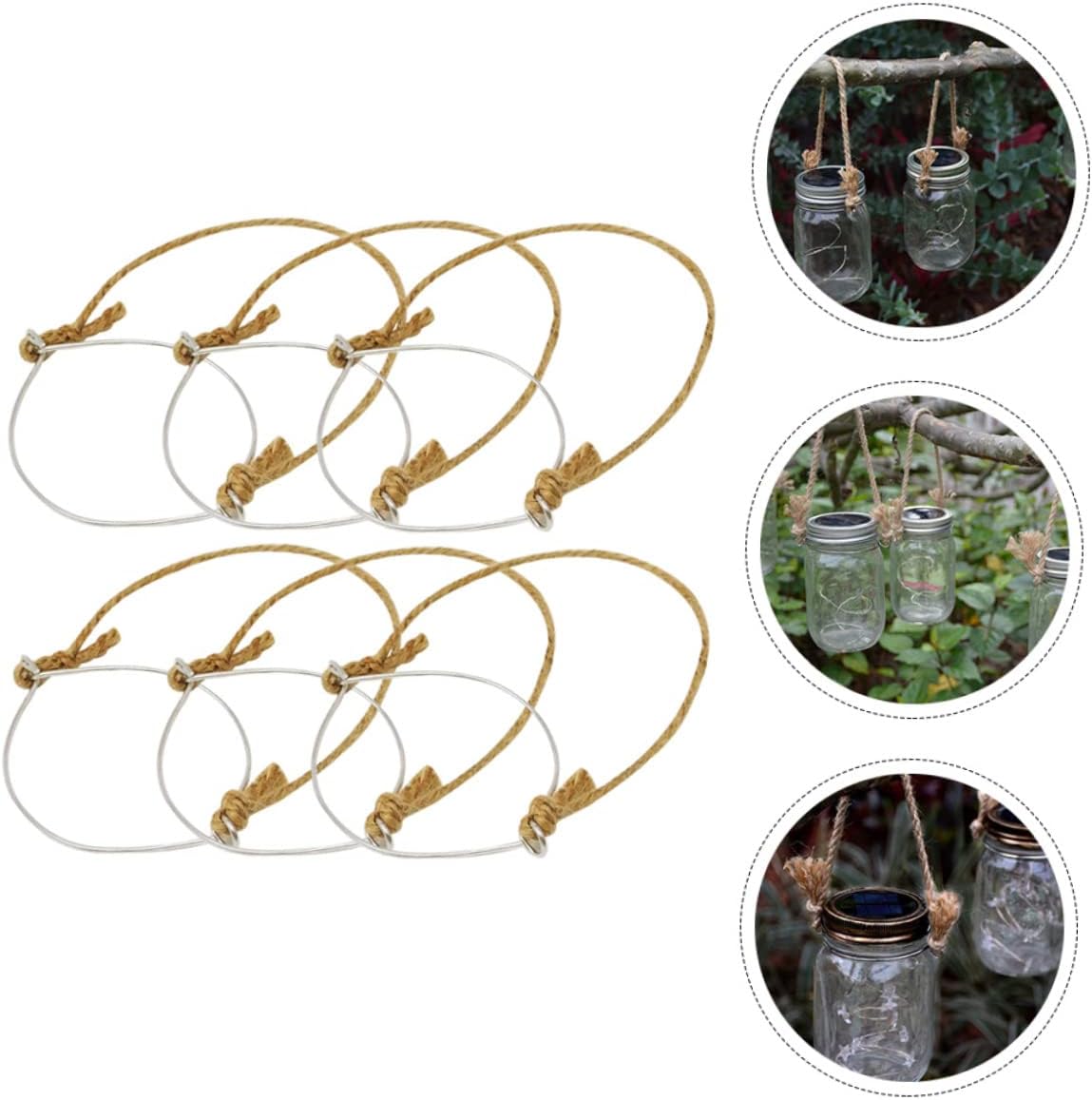 STOBAZA 6-Piece Mason Jar Hangers Aluminum Rugged Durable