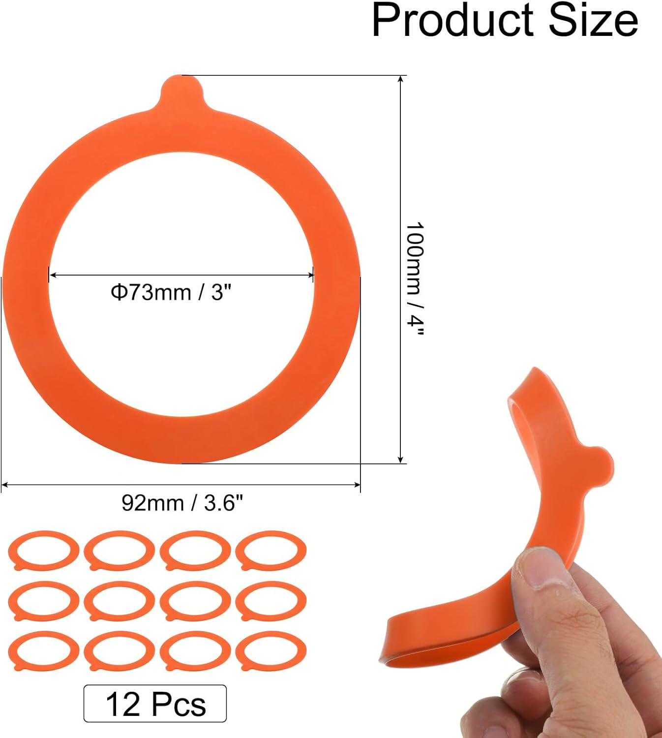 12-Pack Silicone Gasket Set for Glass Jars