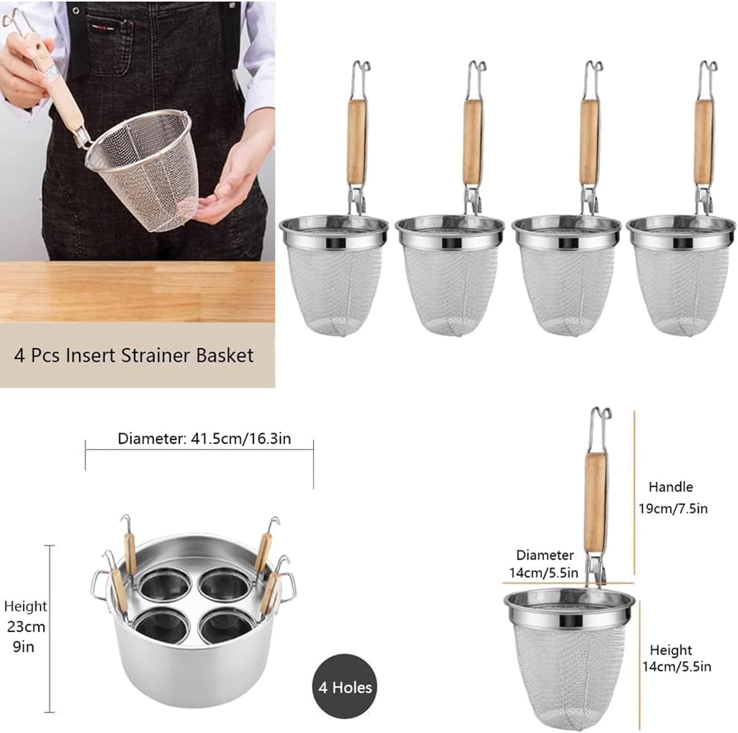 ZHDBD Pasta Cooker Set with Basket Insert and Lid