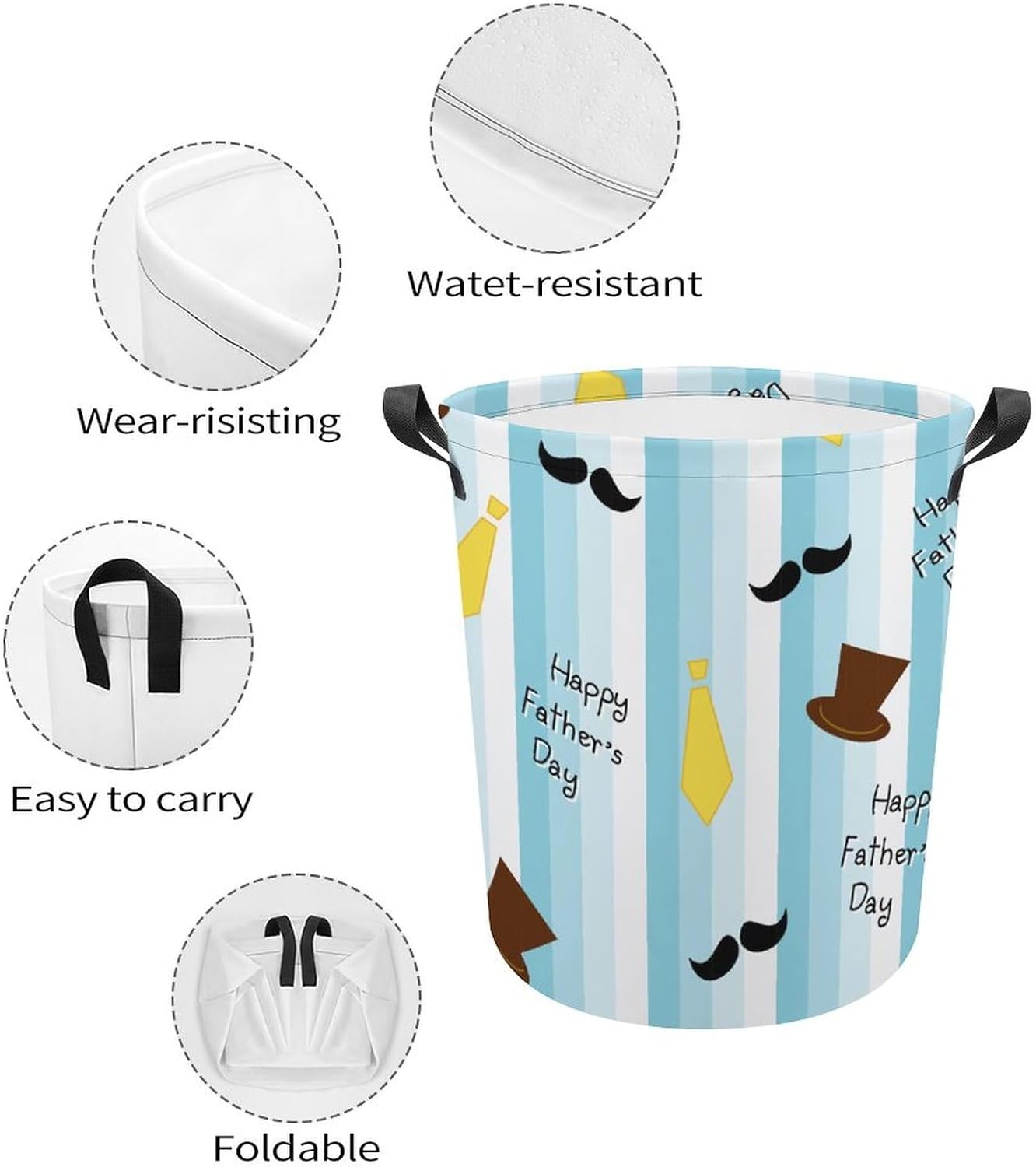MEIKKO Tie Hat Laundry Hamper for Cleaners and Parents