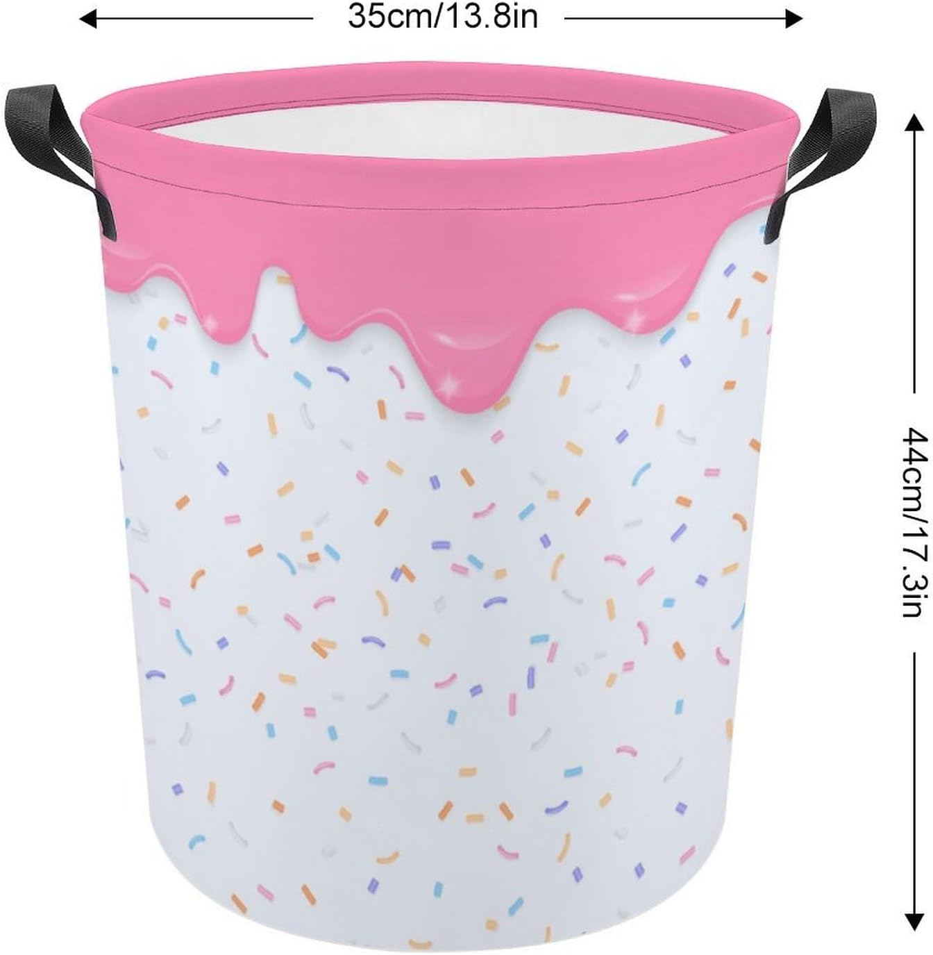 Pink Dripping Liquid Laundry Hamper Donut Basket for Dorms and Bedrooms