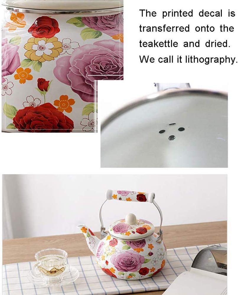 Your Home OLYTARU Enamel Teapot Floral