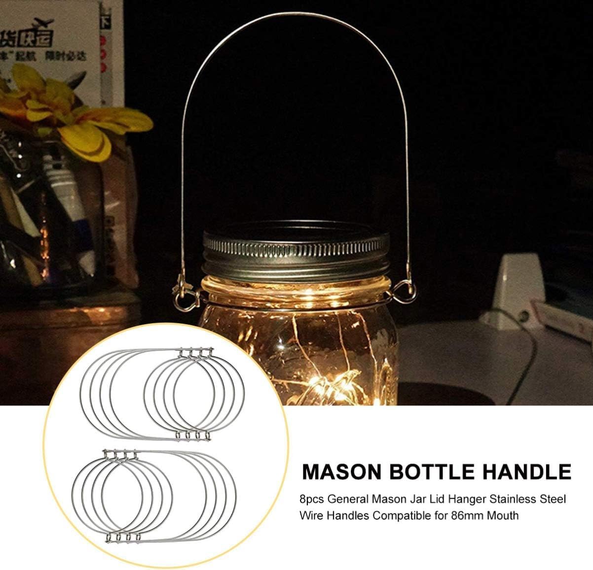 Premium Stainless Steel Mason Jar Wire Hangers Hanging Cables for Mason Jars