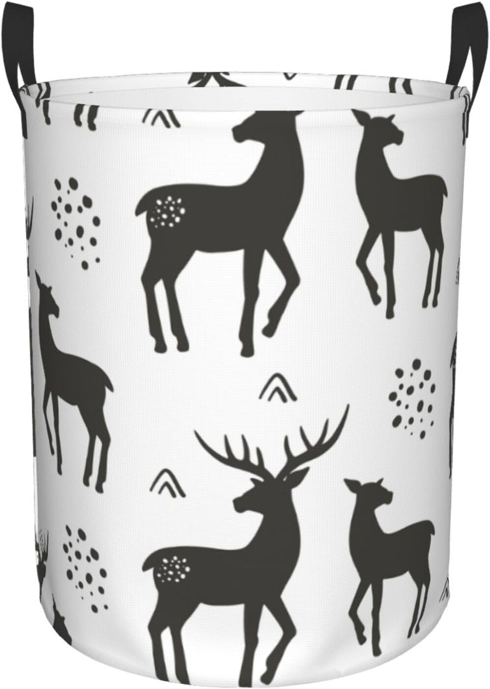 Reindeer-Silhouette Collapsible Laundry Basket Waterproof for HomeDormCar Storage