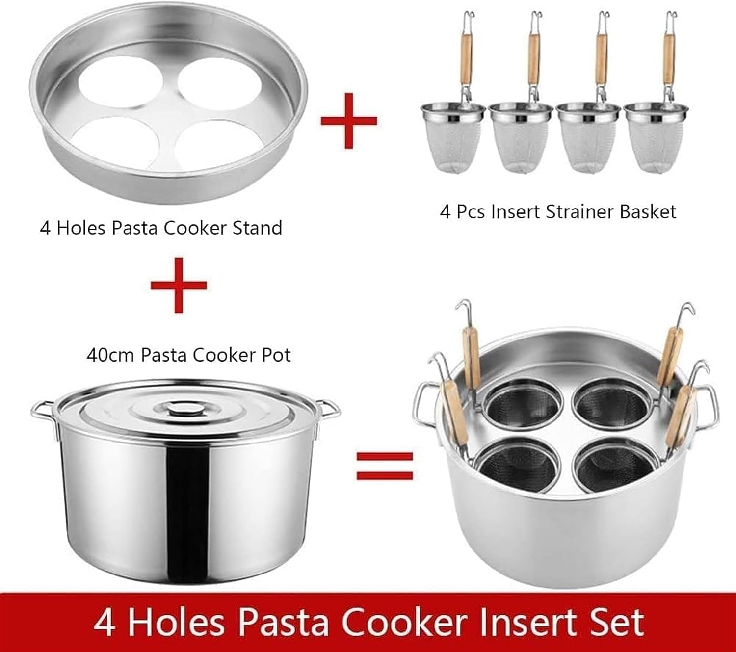 UNbit Stainless Steel Pasta Cooker With Strainer Durable Cooking Tool