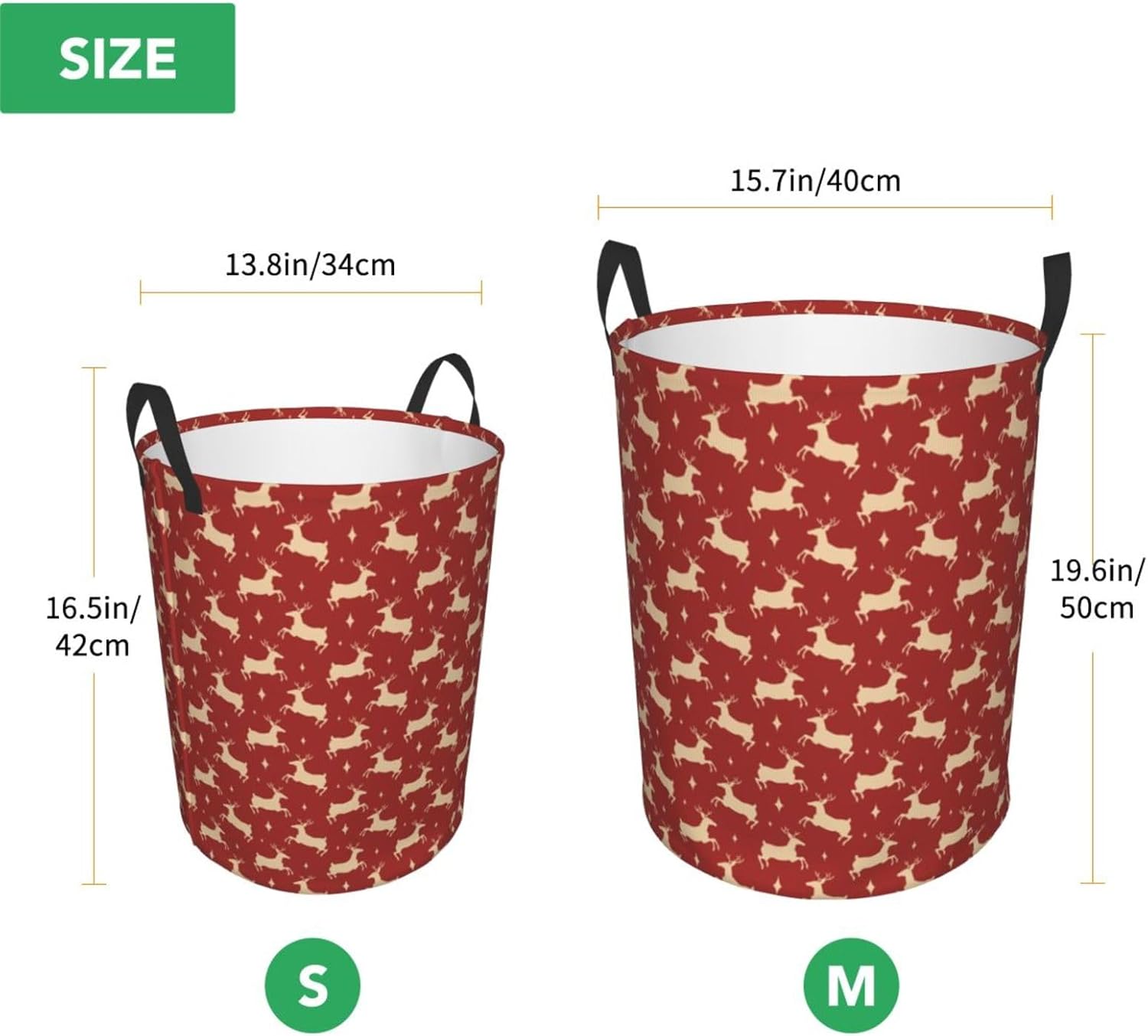 Itin Waterproof Laundry Basket Red Print Durable Storage Solution