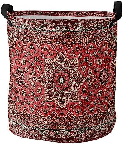 Abstract Red Collapsible Laundry Basket