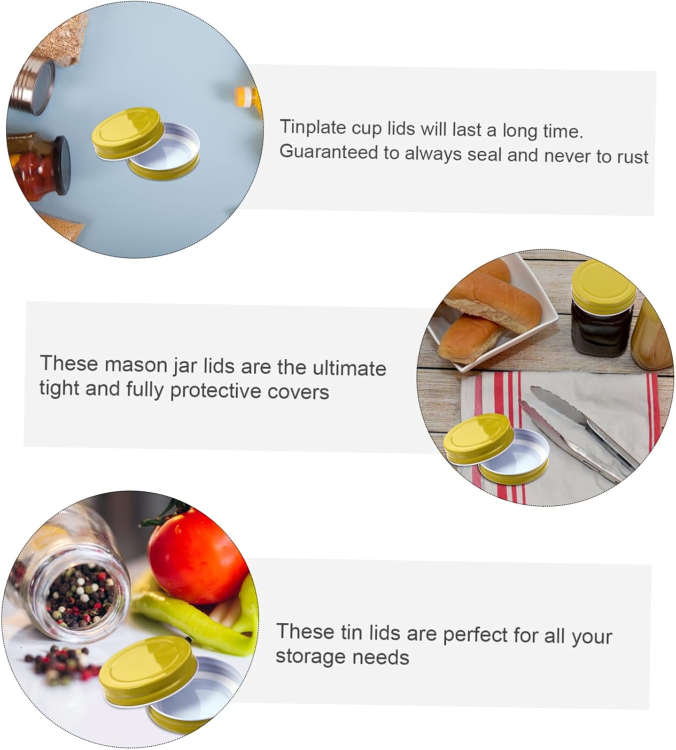 PRETYZOOM 12pcs Mason Jar Lids Canning Lids Wide Mouth