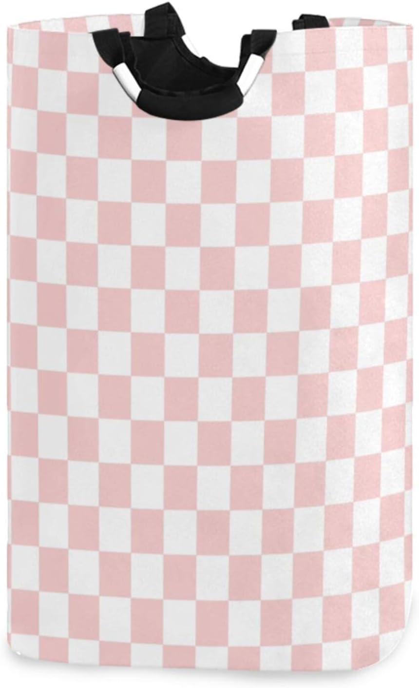 Stylish Pink Checkered Organizer Basket for Kids