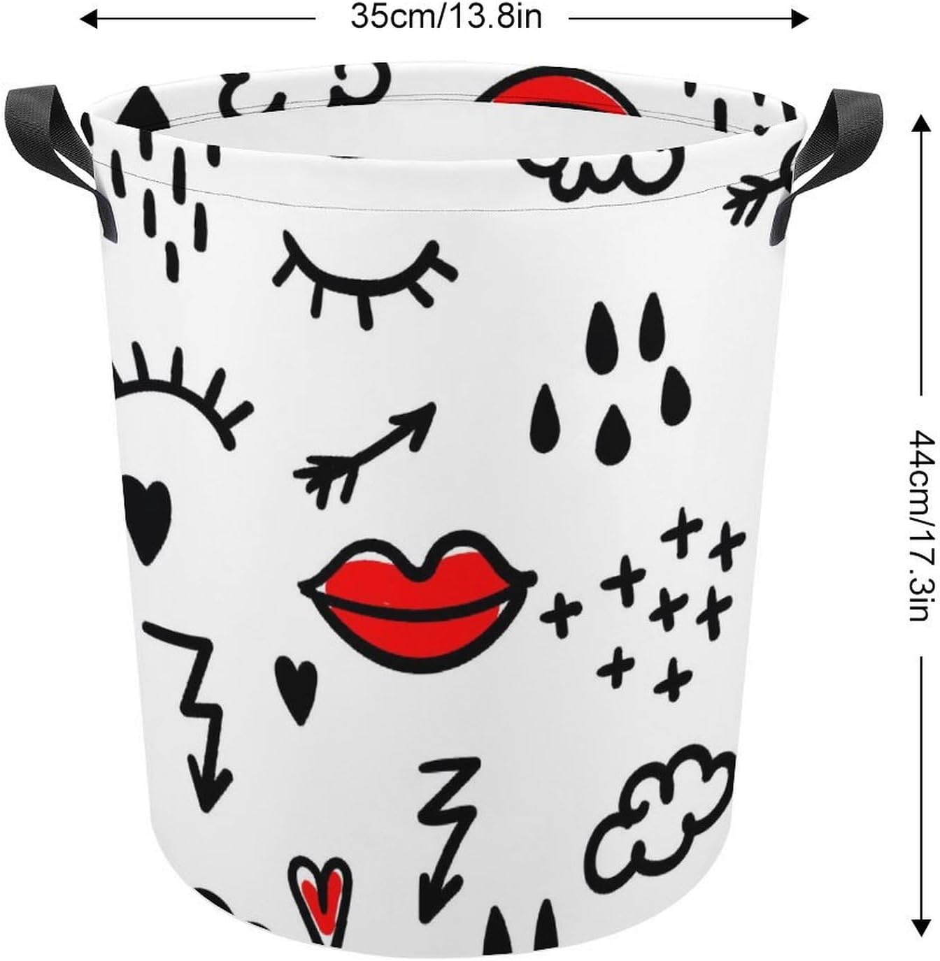 Red Lip Arrows Collapsible Laundry Basket Waterproof Durable for Easy Storage