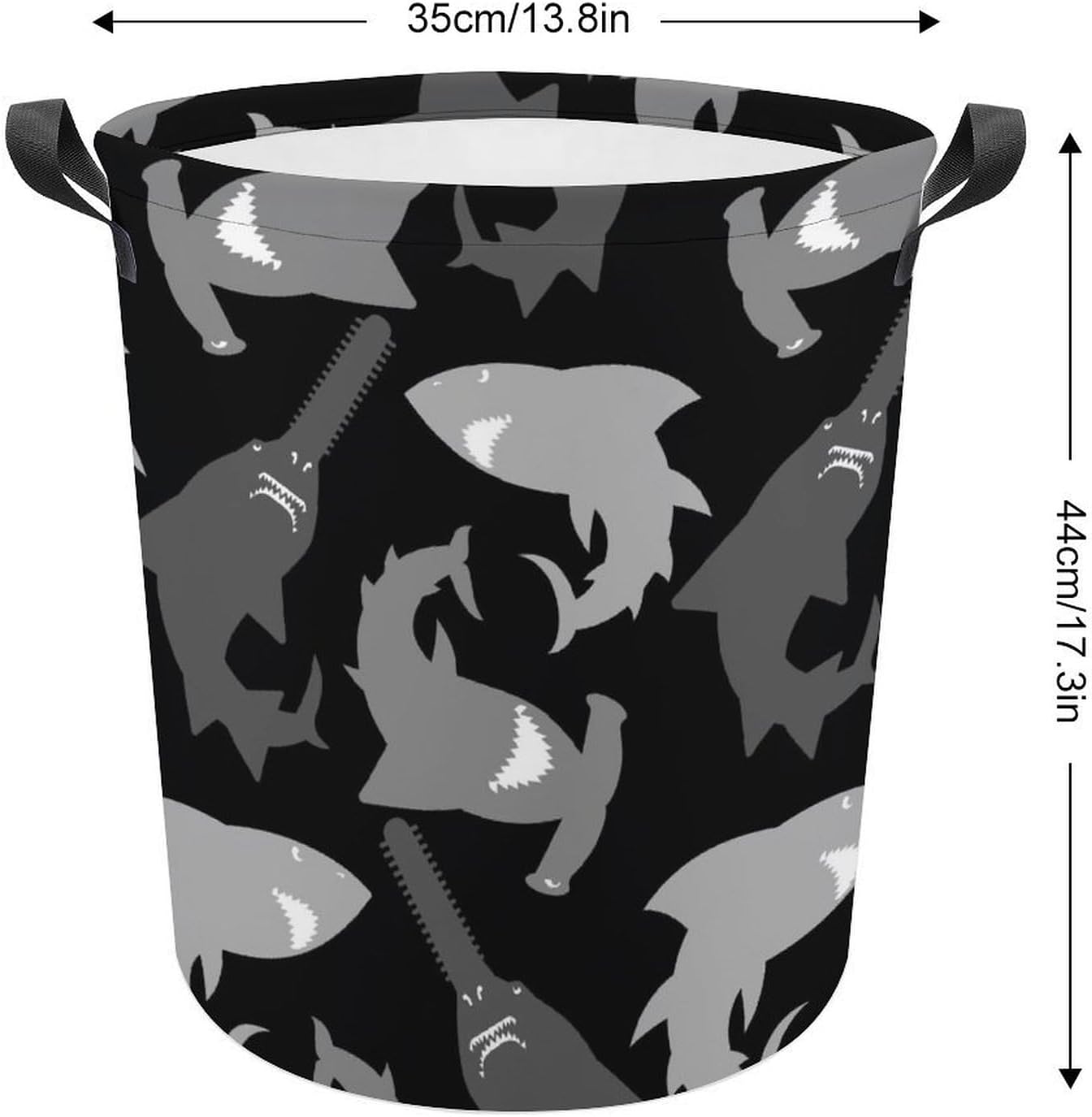 Shark-Design Waterproof Laundry Hamper with Easy Carry Handles