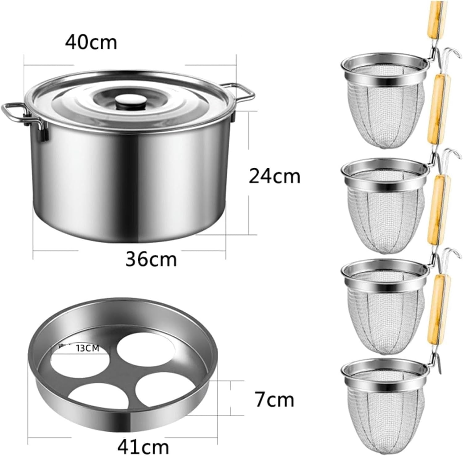 AttreX 40Cm Stainless Steel Pasta Pot with Basket