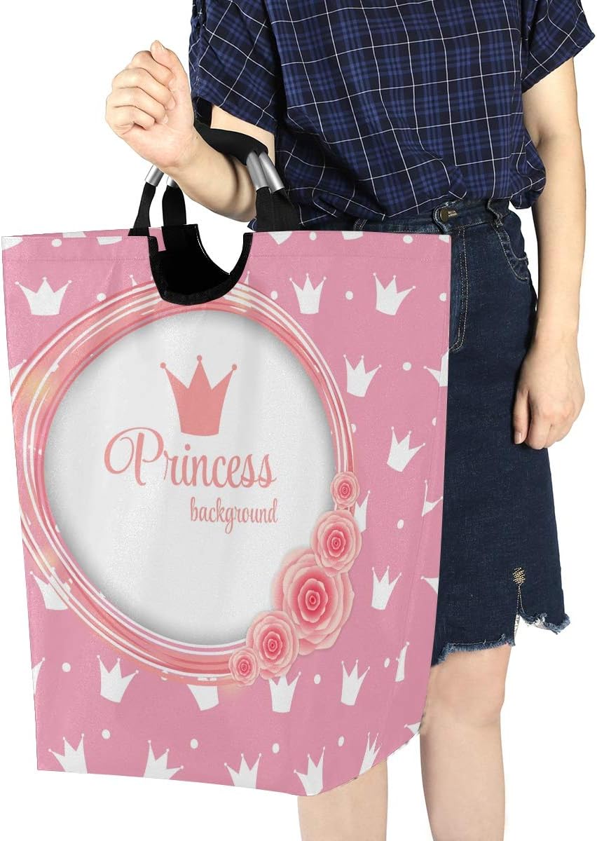 SUABO Princess Crown Collapsible Folding Laundry Basket