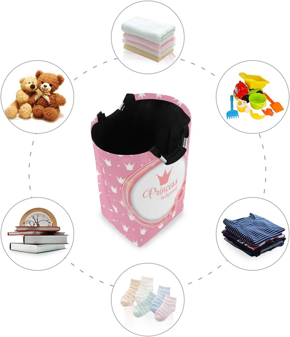 SUABO Princess Crown Collapsible Folding Laundry Basket