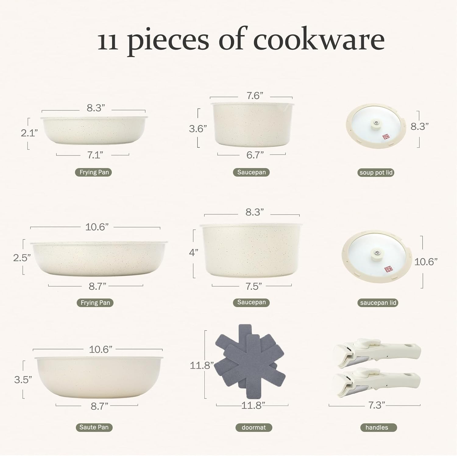 UCC LIFE Non Stick Pot and Pan Set 11Pcs