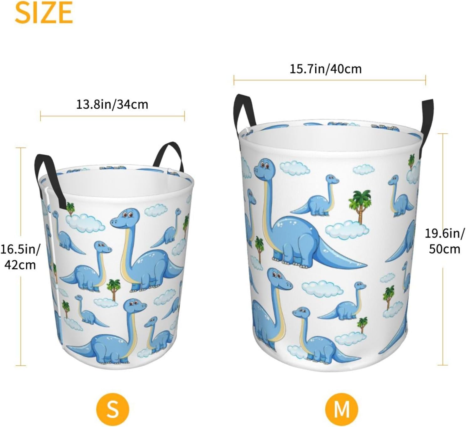 AFHYZY Dinosaur Laundry Hamper Folding Storage Basket with HandlesReusableWeatherproof for Bedroom