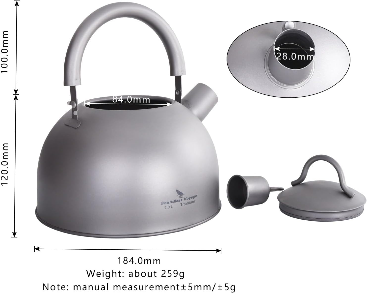 iBasingo 2L Titanium Whistling Tea Kettle