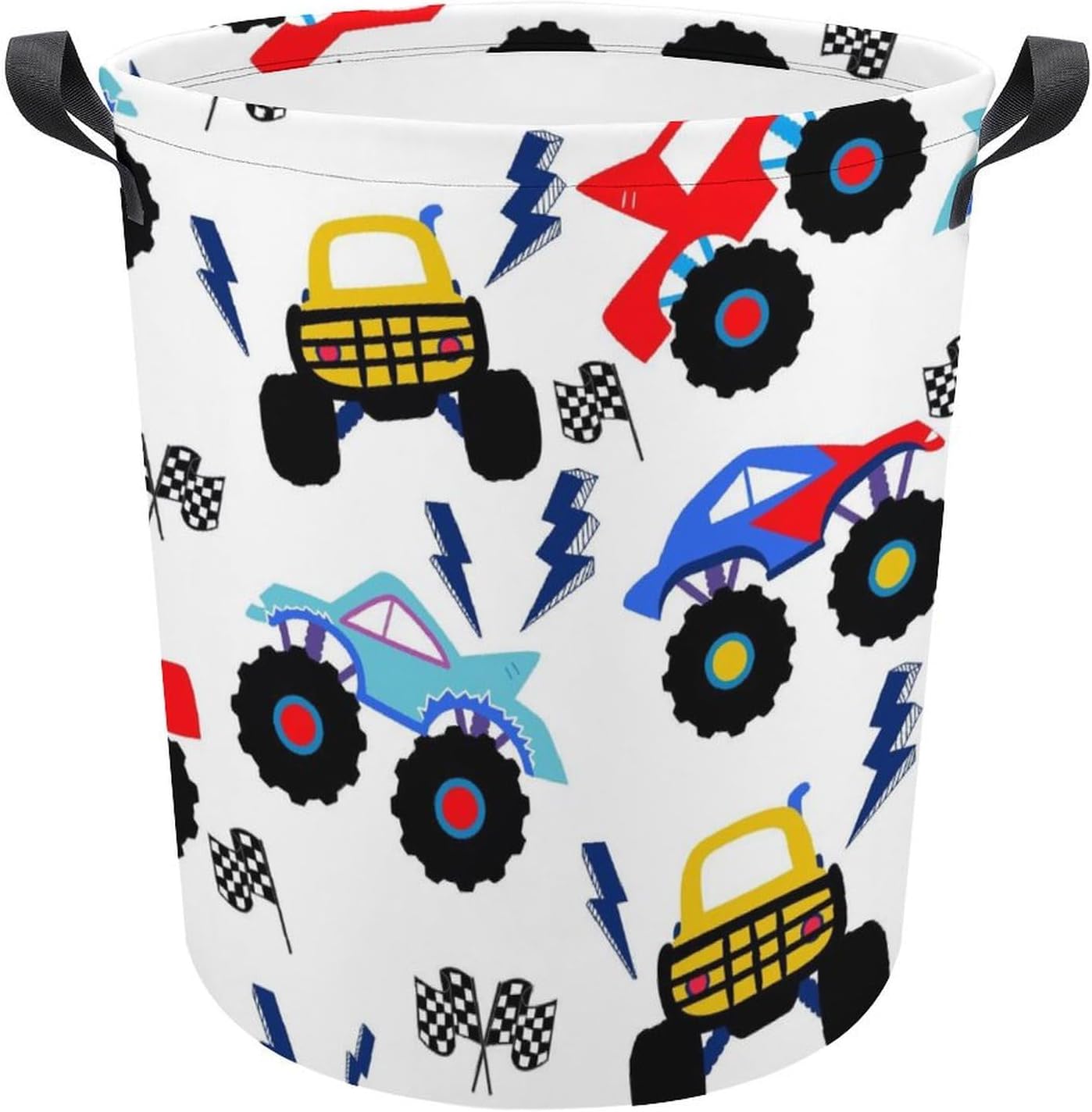 Monster Truck Cartoon Laundry Hamper for Kids Waterproof Storage Basket