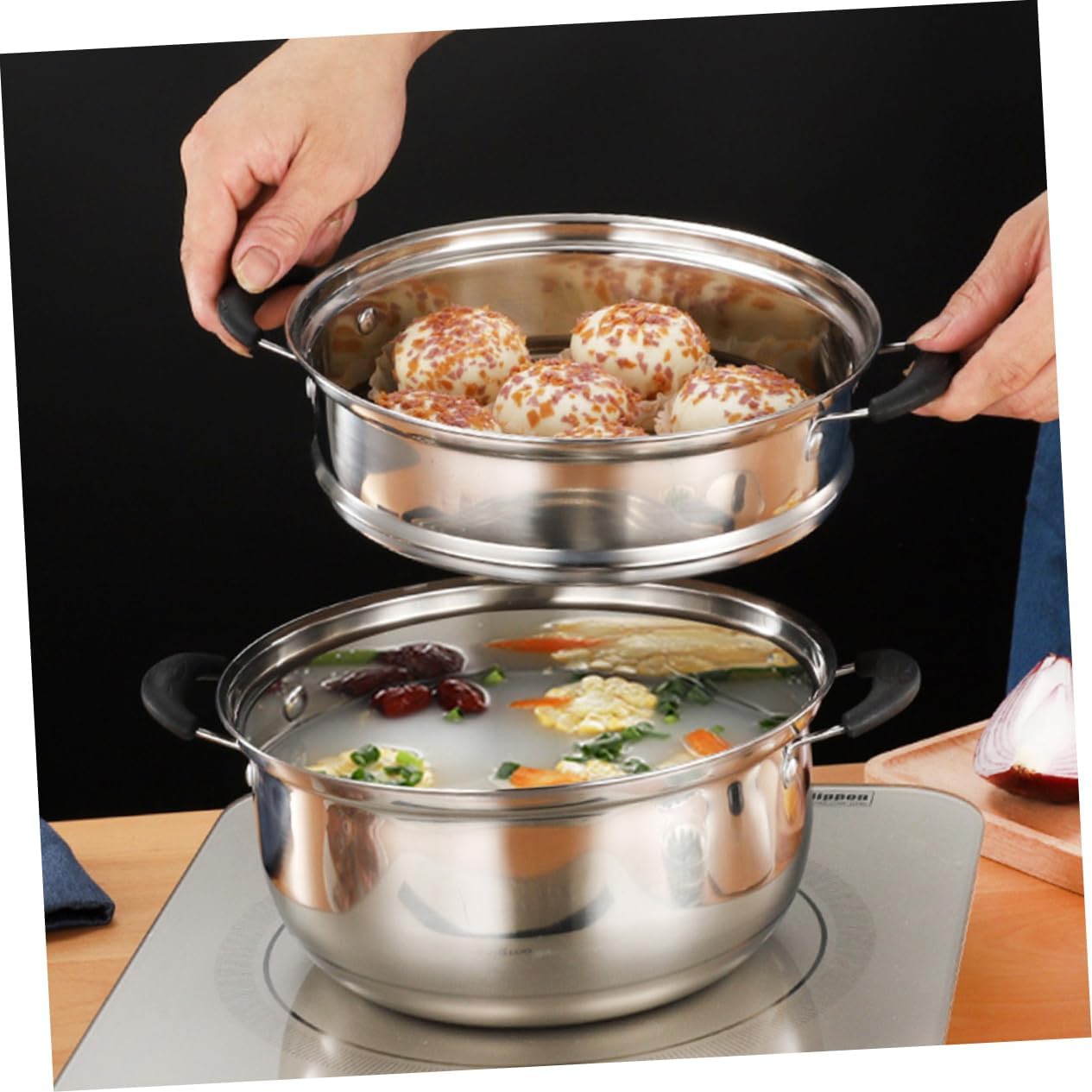 Stainless Steel Steam Pot for Home Kitchen