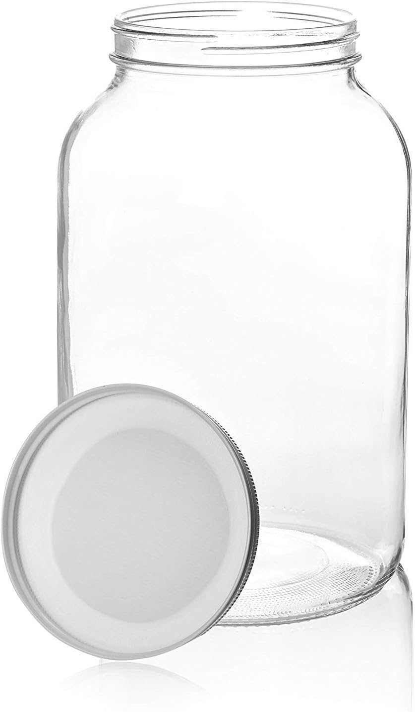 Sturdy Glass Jar with Lid for Fermenting Canning and Preservation - 1 Gallon