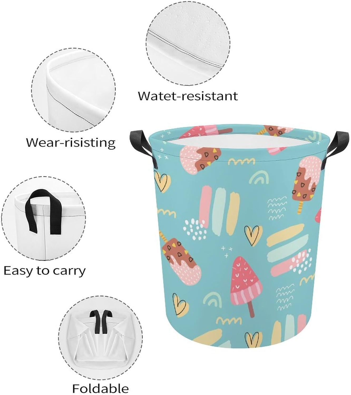 Summer Fun Ice Cream Laundry Hamper
