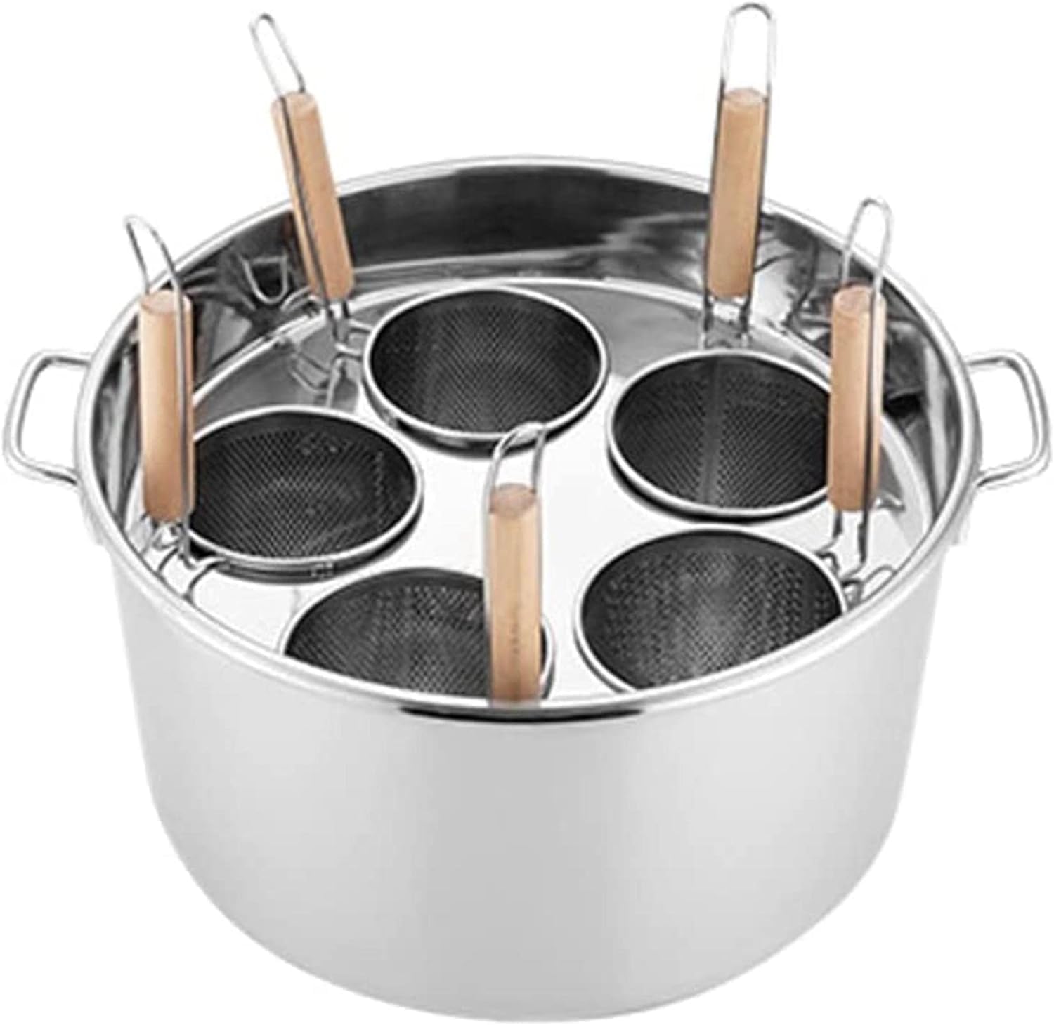 UNbit 5 Hole Pasta Cooker Pot With Strainer Basket