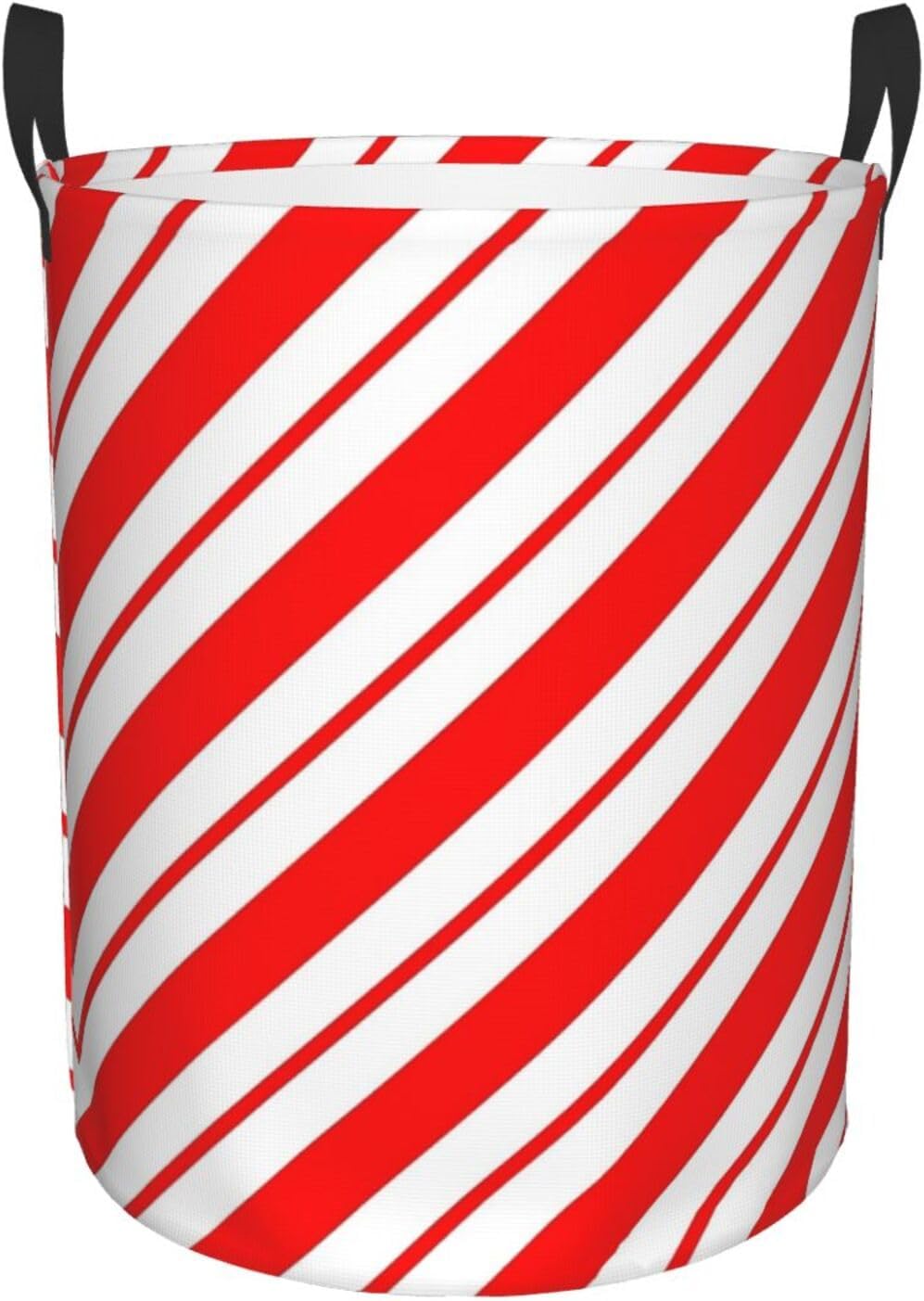 SHANGYINGJI Peppermint Stripes Linen Laundry Hamper