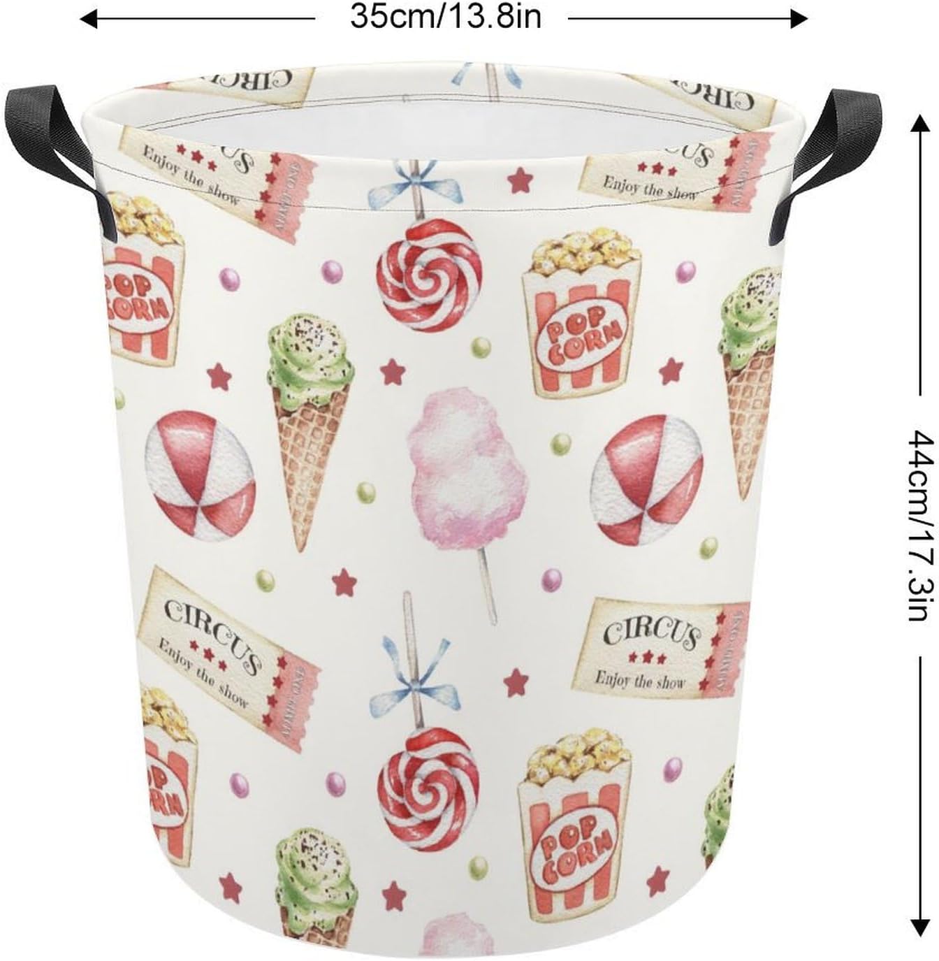 MEIKKO Ice Cream Summer Organizer Collapsible Laundry Basket for Family Kids