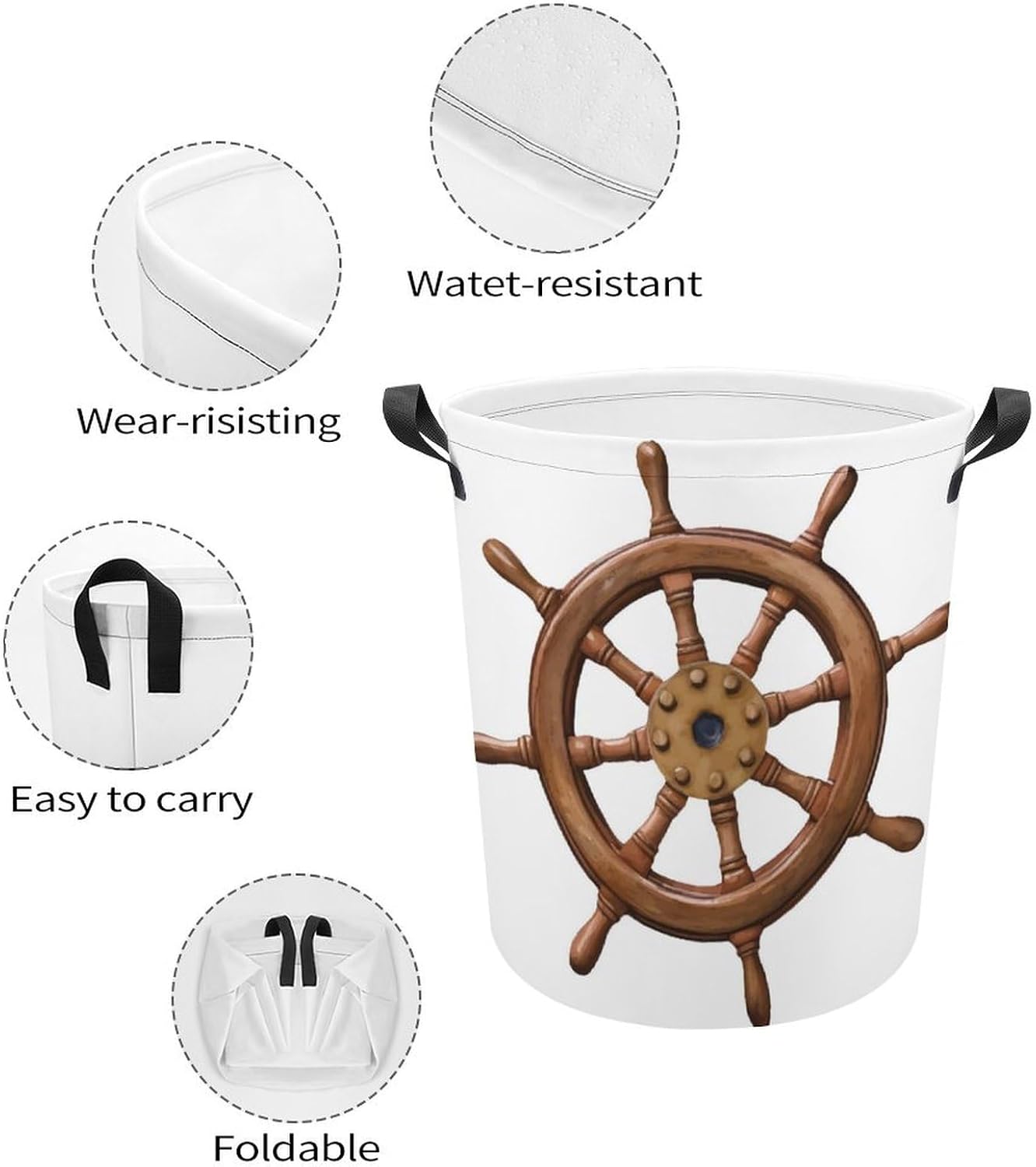 Durable Water resistant Boat Steer Laundry Hamper