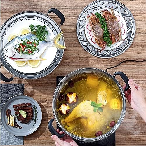 MANO 11 Inch 2-Tier Steam Pots with Lid and Handles