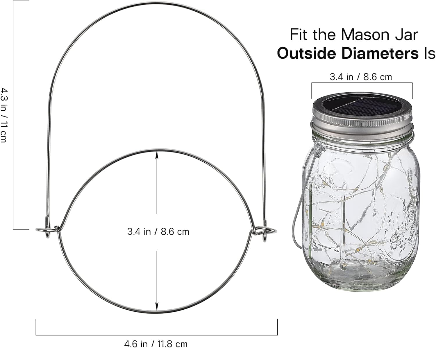 Premium Stainless Steel Mason Jar Wire Hangers Hanging Cables for Mason Jars