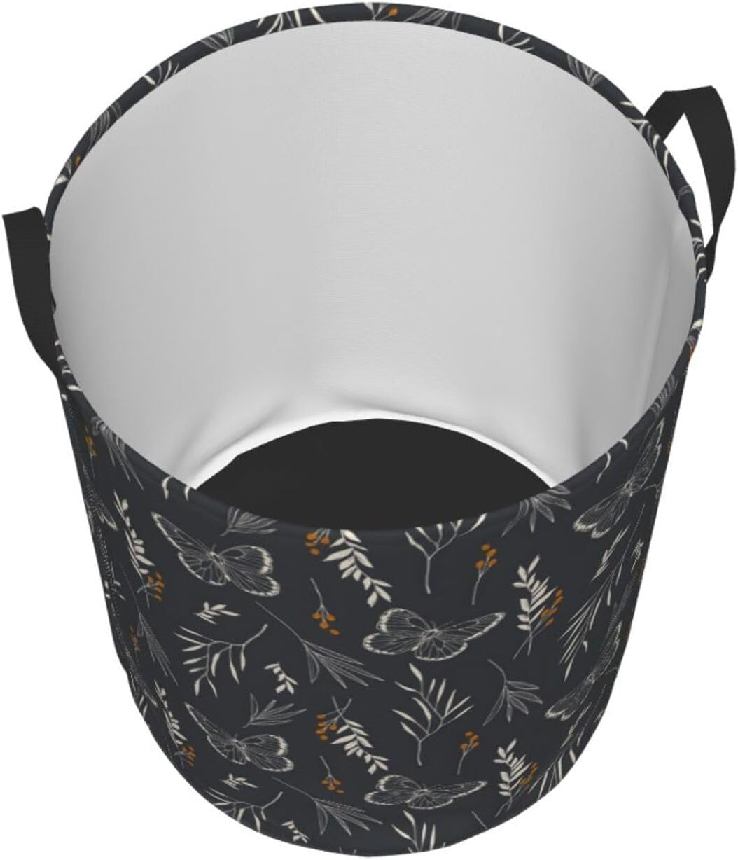 Weekend Get-Away Butterfly Laundry Hamper Collapsible with Handles 100 polyester