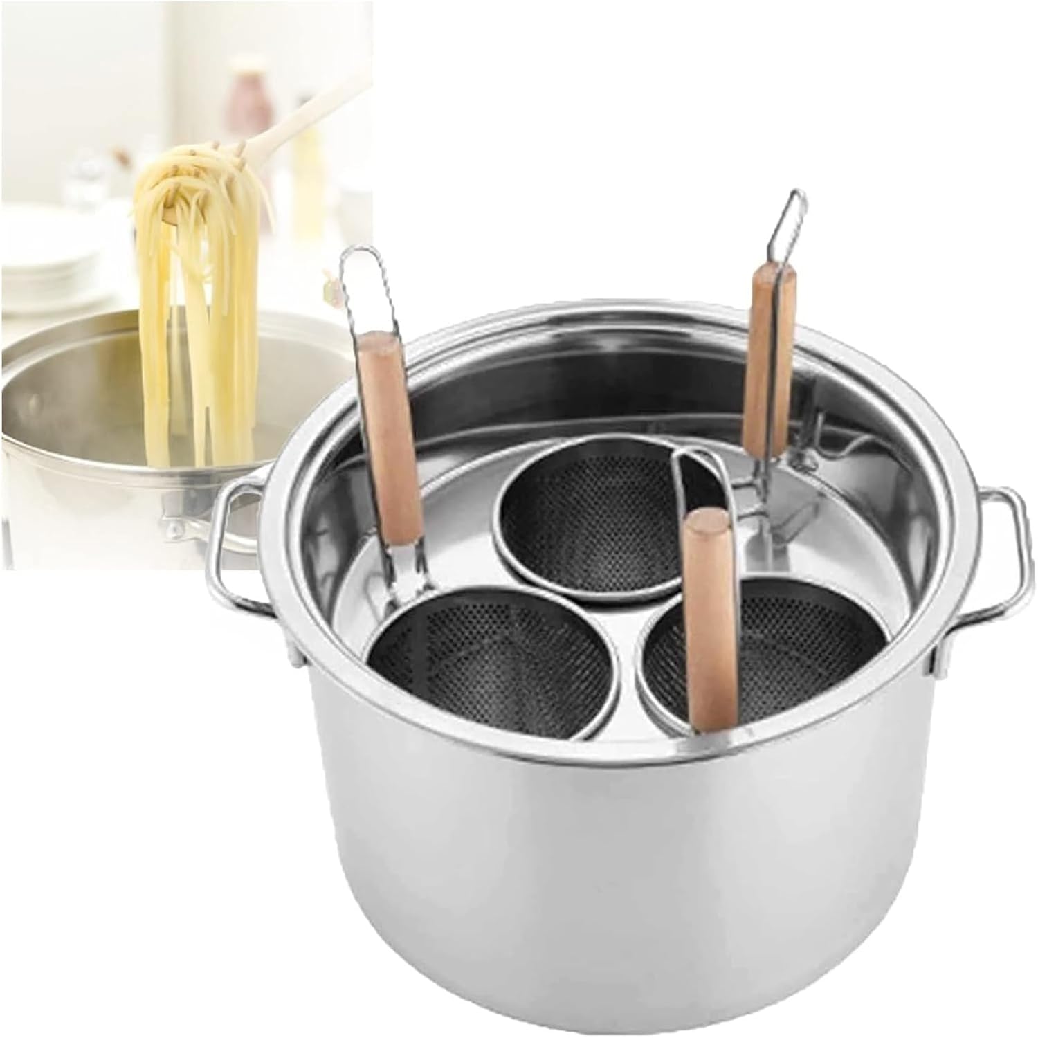 DAOUXIAOSP Professional Stainless Steel Commercial Pasta Cooker with Divider and Strainer