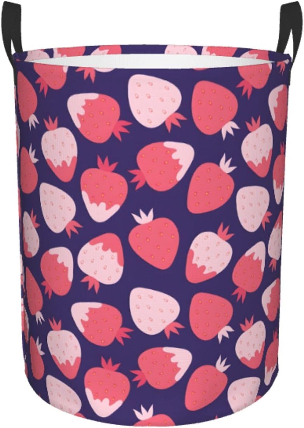 Strawberry Collapsible Laundry Basket w Handles Easy Carry Storage Organizer