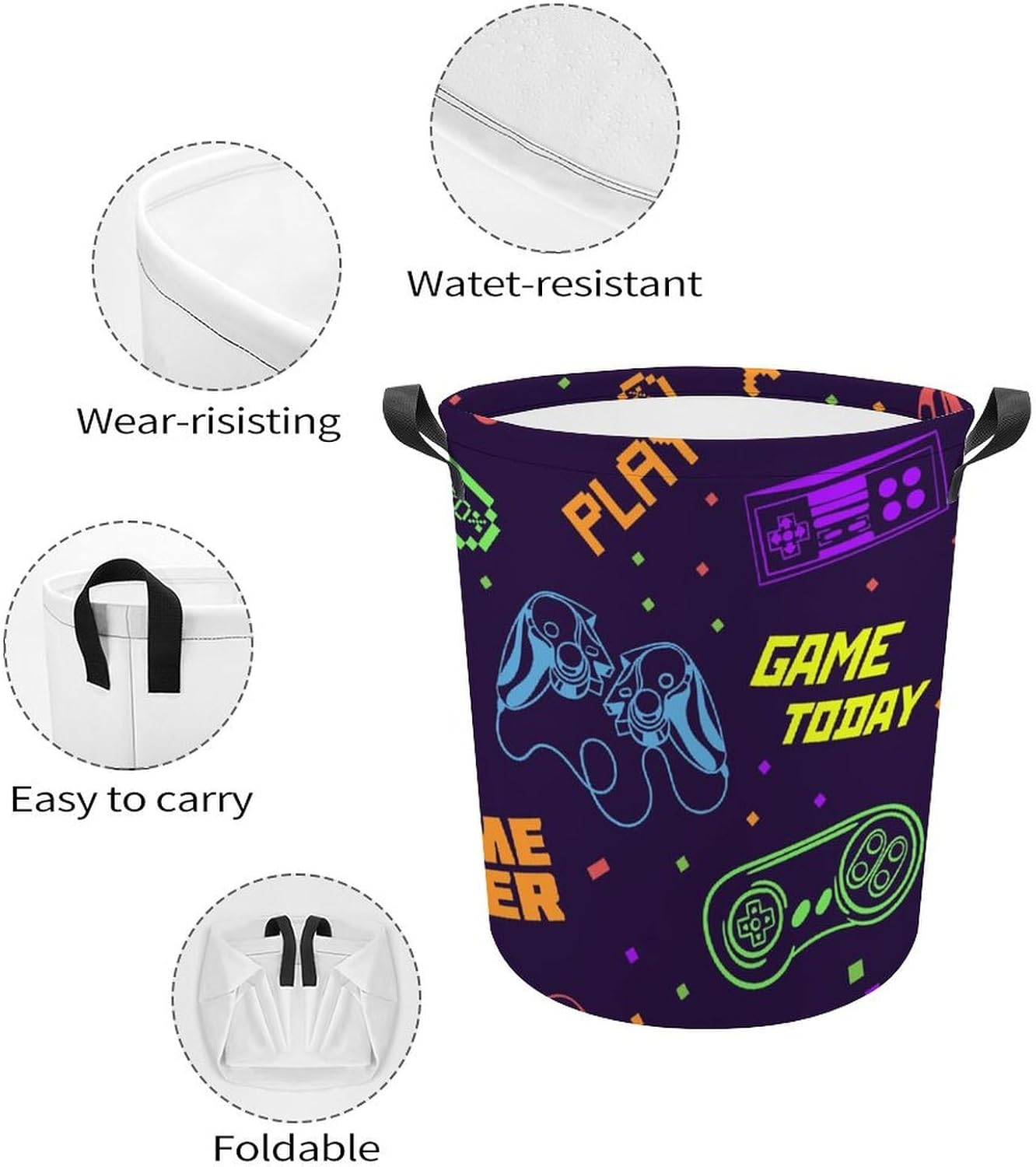 Game Seamoose Patterned Storage Basket for Kids and Adults
