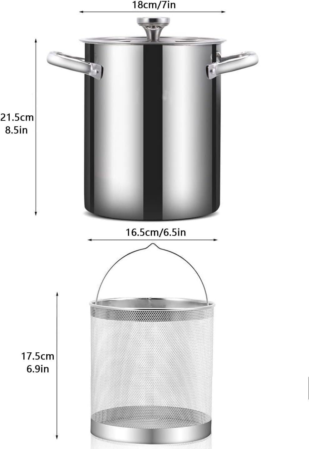 UNbit 4L Asparagus Pot with Glass Lid and Wire Basket