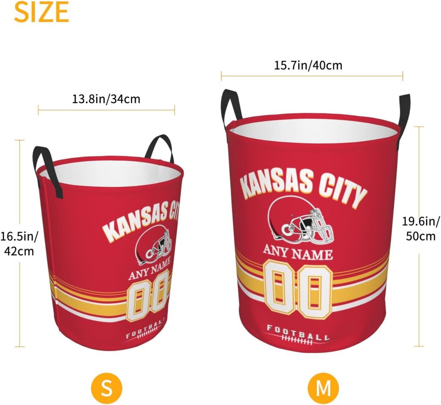 Personalized Football-Style Laundry Hamper