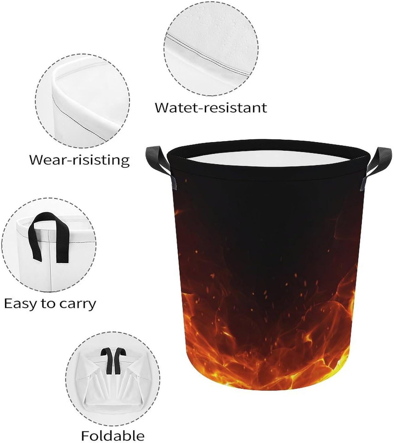 Meiko Flames Blazing Laundry Hamper