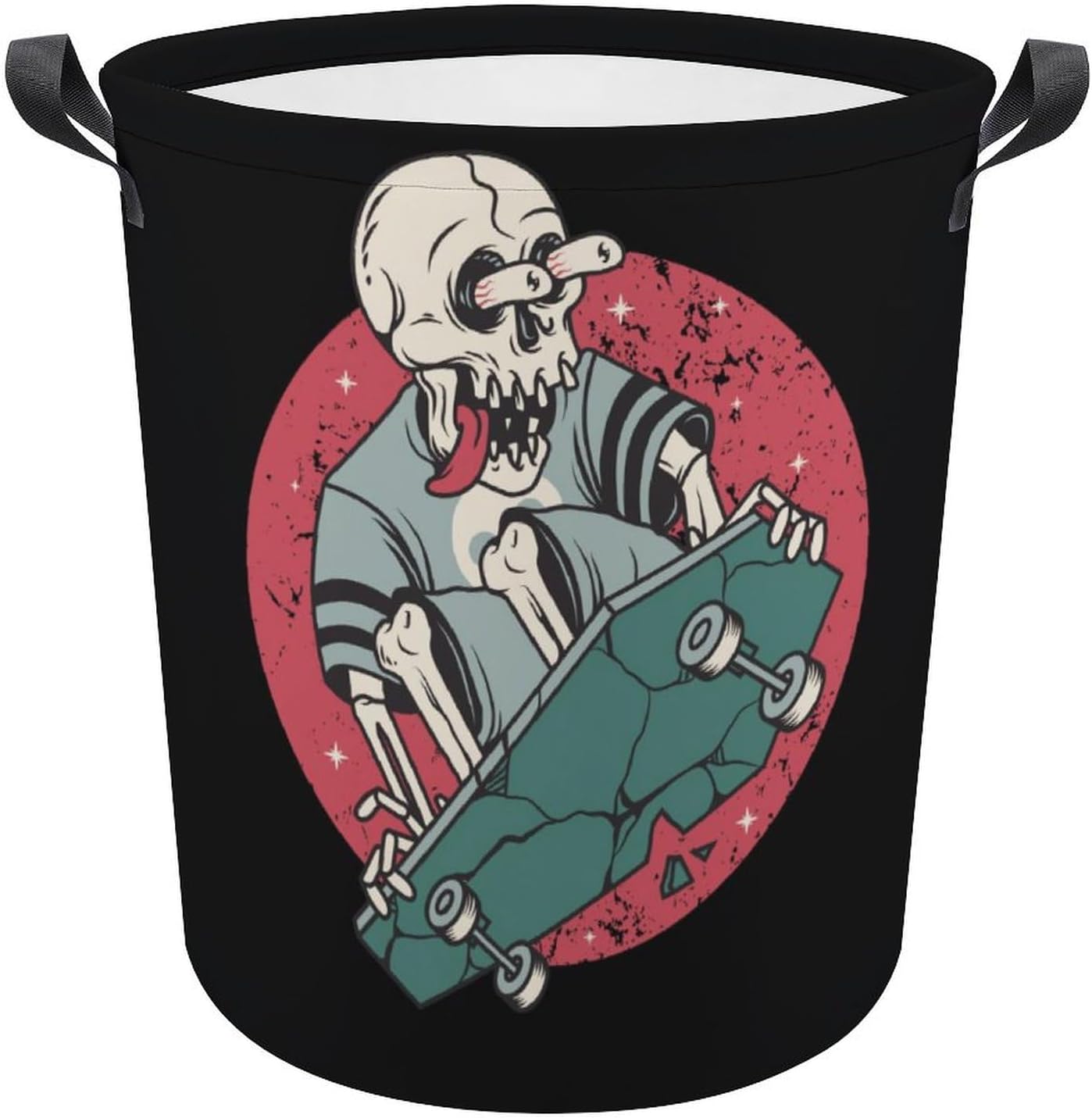 Skull Skateboard Laundry Hamper Waterproof