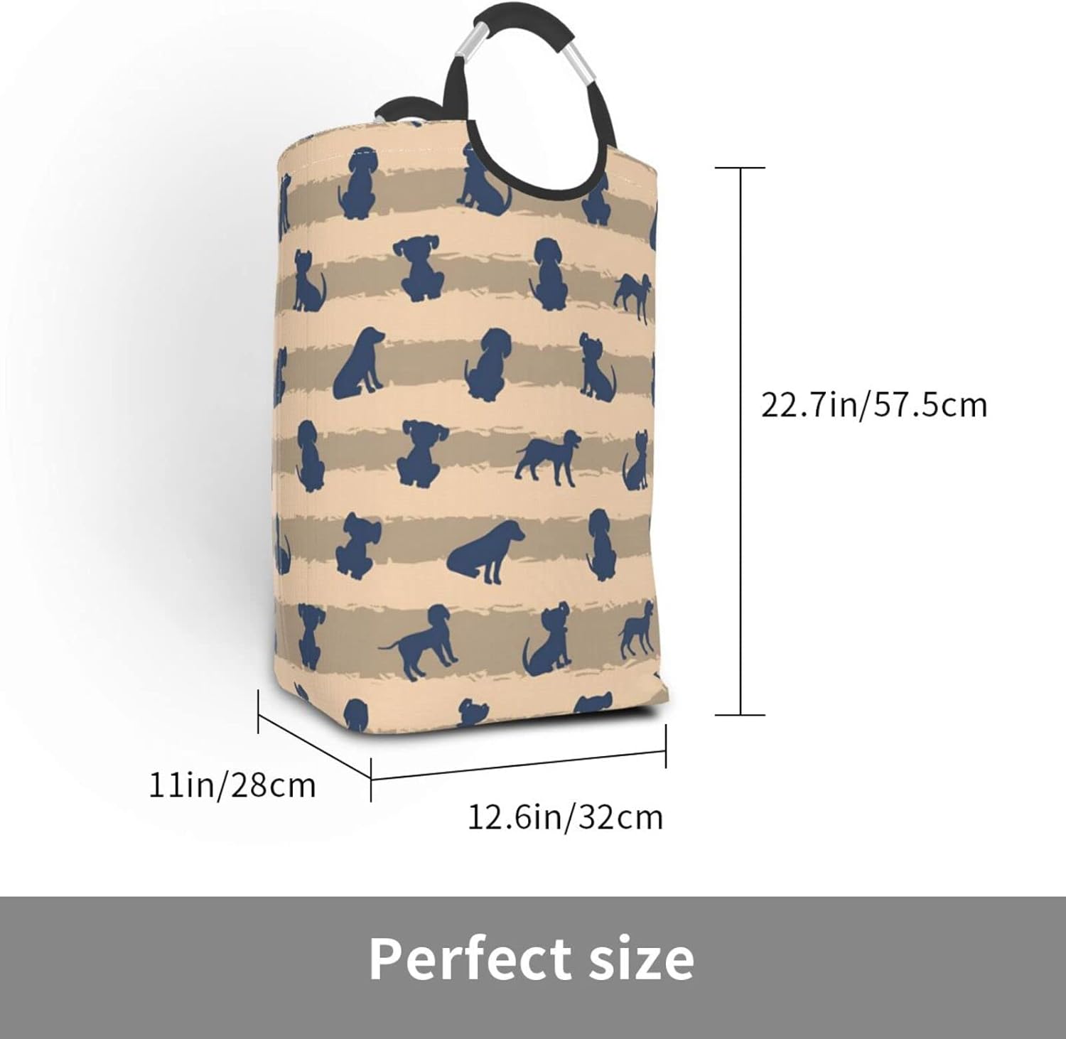 Dog Foldable Laundry Hamper with Handles and Large Capacity