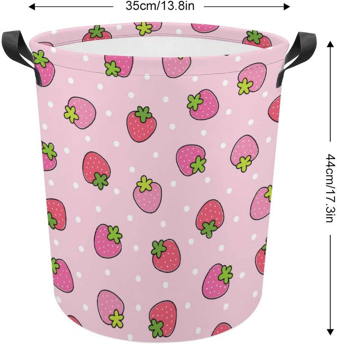 Stylish Pink Strawberry Laundry Hamper for Space-Saving Storage