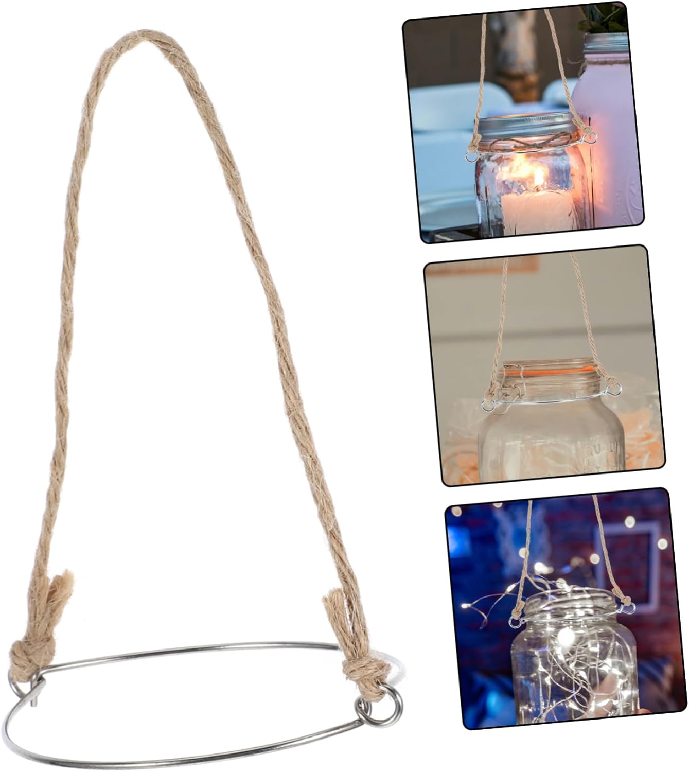 VOSAREA 5PCS Mason Jar Hangers with Rope Handle